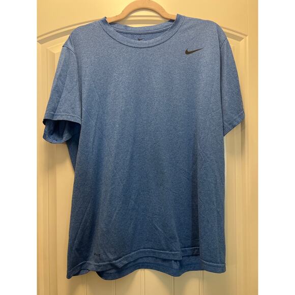 Nike Men’s Short Sleeve Dri-Fit Pullover Shirt Soft Fitness Workout Size XL Blue - Picture 1 of 5